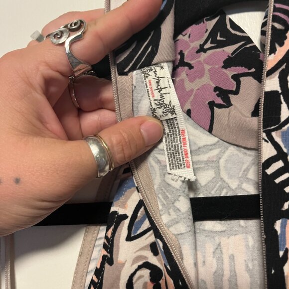 Free People Patterned Thong Bodysuit – Multicolor Print – Women’s XS - Picture 5 of 5